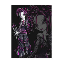 Heather Pink Flower Fairy Postcard by mykajelina Heather Pink Flower Fairy Postcard
