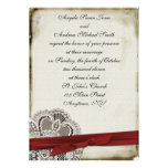 Heather Vintage Lace Red Invitation