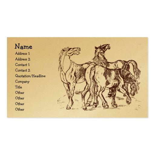 heathershorses, Name, Address 1, Address 2, Con... Business Card Templates (front side)