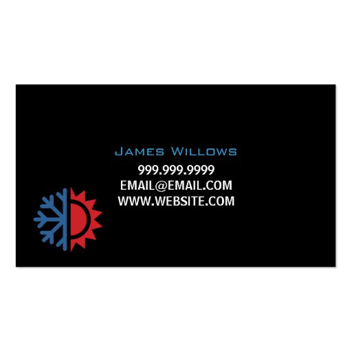Heating and Air Conditioning Business Card (back side)