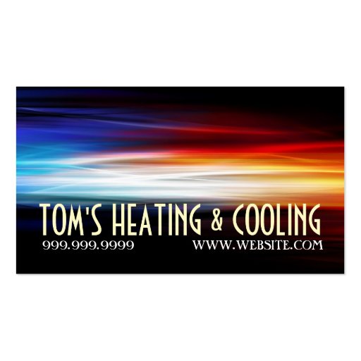 Heating and Air Conditioning Cooling AC Business Card Templates (front side)