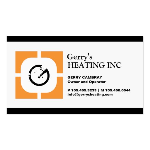 HEATING COMPANY BUSINESS CARD (front side)