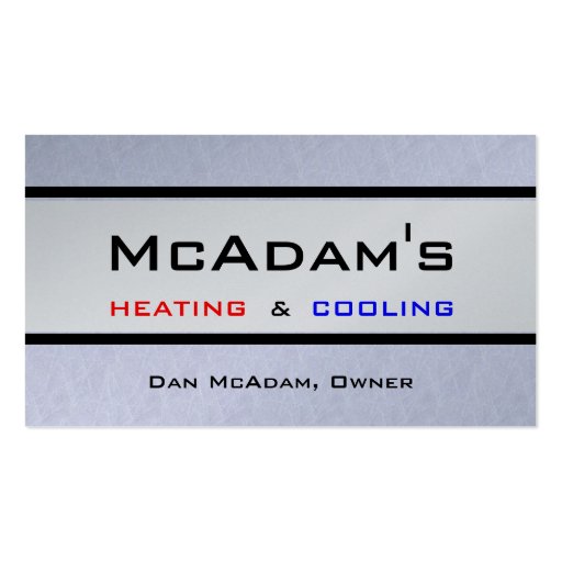 Heating Cooling HVAC Heat Pump Furnace A/C Platnum Business Cards