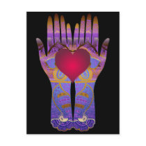 Heaven Hands Dark Postcard