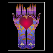 Heaven Hands Dark Postcard postcards