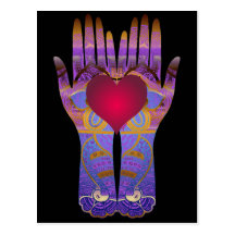 Heaven Hands Dark Postcard