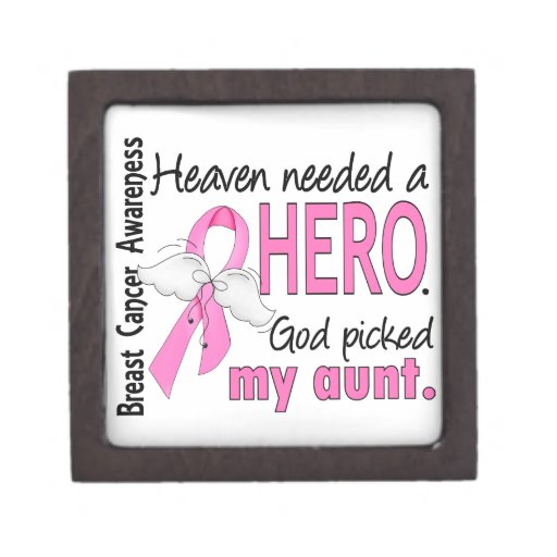 Heaven Needed A Hero Aunt Breast Cancer Premium Gift Box