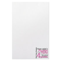 Heaven Needed A Hero Grandma Breast Cancer Customized Stationery