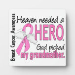 Heaven Needed A Hero Grandmother Breast Cancer Photo Plaque