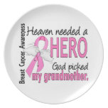 Heaven Needed A Hero Grandmother Breast Cancer Plate