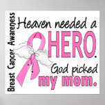 Heaven Needed A Hero Mom Breast Cancer Posters