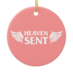 Heaven Sent Memorial Ornament in Pink ornaments
