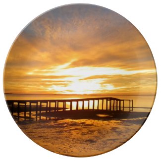 Heaven Sent Sunrise Pier Porcelain Plate