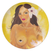 camarillo, painting, art plate, artistic plate, decorative wall plate, collectors art plate, used to feel like heaven, beautiful woman, clouds, beautiful painting, artsprojekt, nicholecamarillo.com, fine art, mexican art, female art, latina art, artistic tray, creative dish, artistic dish, unique serving tray, creative, artistic, christmas gifts, artistic housewarming gift, creative kitchen accessories, love, yellow, warm, flower, lily, nude, bright, vivid, naked, oil painting, orchidaceous plant, Search engine technology, cookhous, [[missing key: type_fuji_plat]] with custom graphic design