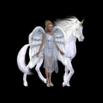 Heavenly Angel And Unicorn T-Shirt by mickeyelvis128 Heavenly Angel And Unicorn T-Shirt