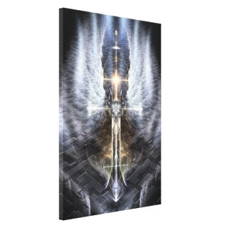 Heavenly Angel Wing Cross Canvas Print Jagged Path