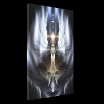 Heavenly Angel Wing Cross Fractal Art Canvas Print canvas prints