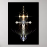 Heavenly Angel Wing Cross Fractal Art NWGBGBL Posters