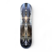 Heavenly Angel Wing Cross Fractal Art Skateboard