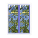 HEAVENLY BLUE BOOKMARKS postcards