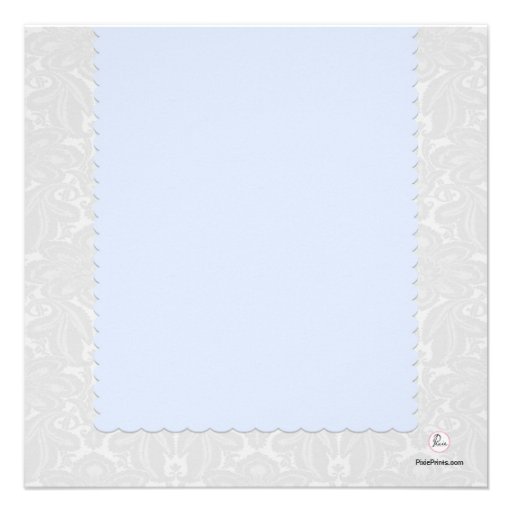 Heavenly Blue Damask Photo Thank You / Notecard