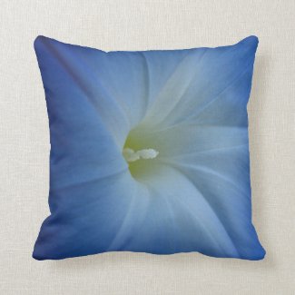 Heavenly Blue Morning Glory Close-Up Throw Pillows