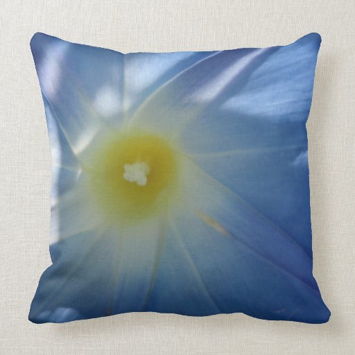 Heavenly Blue Morning Glory Throw Pillow