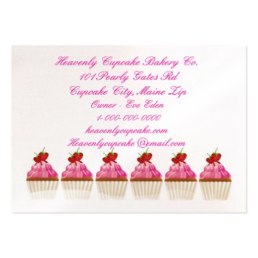 Heavenly Cupcakes Business Card Templates (back side)