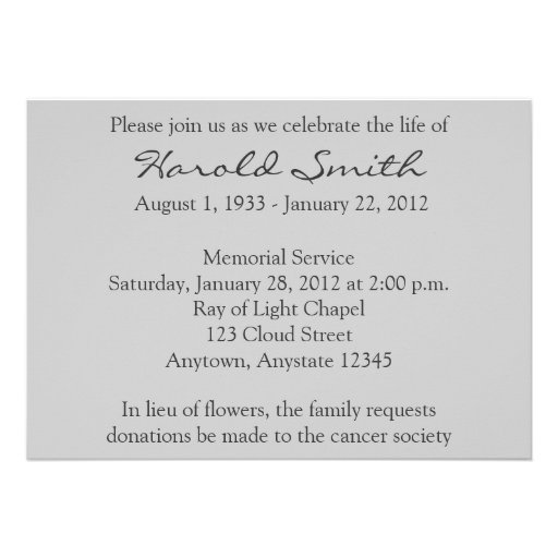 Heavenly Light Memorial Service Announcement