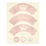 Heavenly Princess Cupcake Wraps & Toppers Letterhead Template