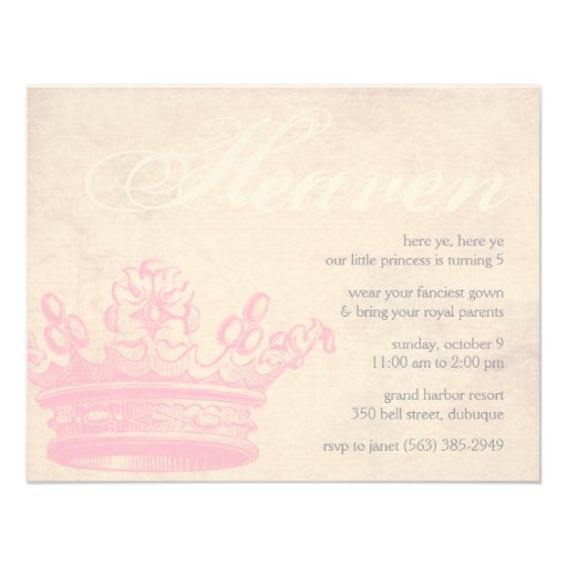 Heavenly Princess Invitations