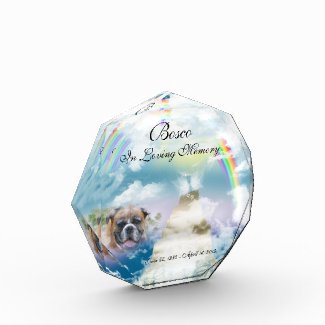 Heavenly Rainbow Pet Dog Memorial Acrylic Award