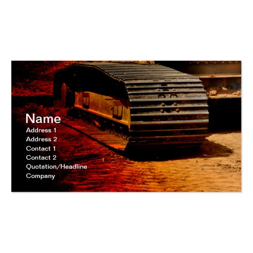 heavy duty construction equipment business card templates (front side)