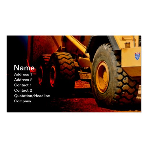 heavy duty construction equipment business card templates (front side)