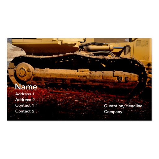heavy duty construction equipment business card (front side)
