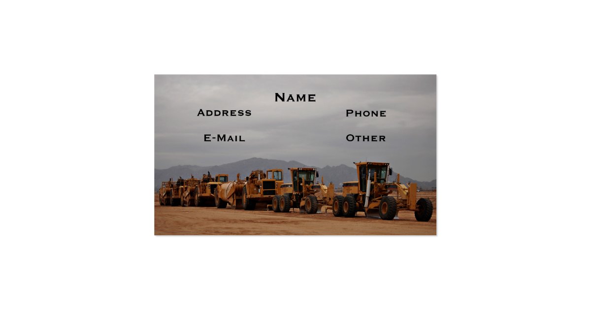 Heavy Equipment Business Card Zazzle