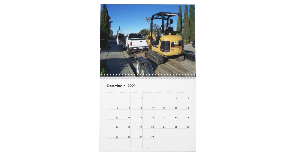 Heavy Equipment calendar Zazzle