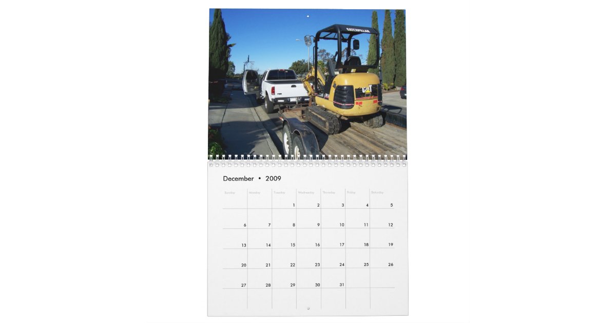 Heavy Equipment calendar Zazzle