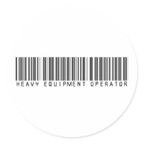 Heavy Equipment Operator Bar Code stickers