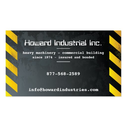 Heavy Hazards Business Card Template (front side)