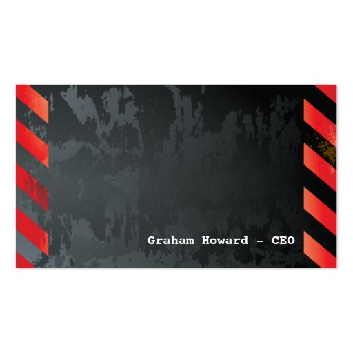 Heavy Hazards Red Business Card Templates (back side)
