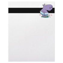 heavy hippo breaking scale diet humor letterhead template