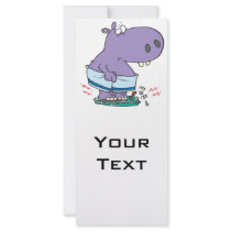 heavy hippo breaking scale diet humor rack card template