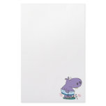 heavy hippo breaking scale diet humor stationery design