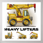 Heavy Lifters Crane Truck Poster posters