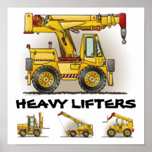 Heavy Lifters Crane Truck Poster