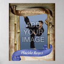 Heavy Martial Arts Blue Belt Portrait One Poster posters