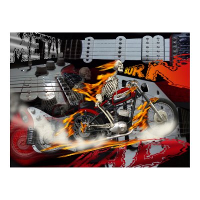 Heavy Metal Bike Rider Burn Poster by Funkart