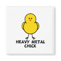 Heavy Metal Chick magnets by chicktshirts8 Heavy Metal Chick magnets