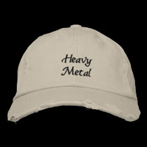 Heavy Metal Embroidered Dark Text Baseball Cap embroidered hats